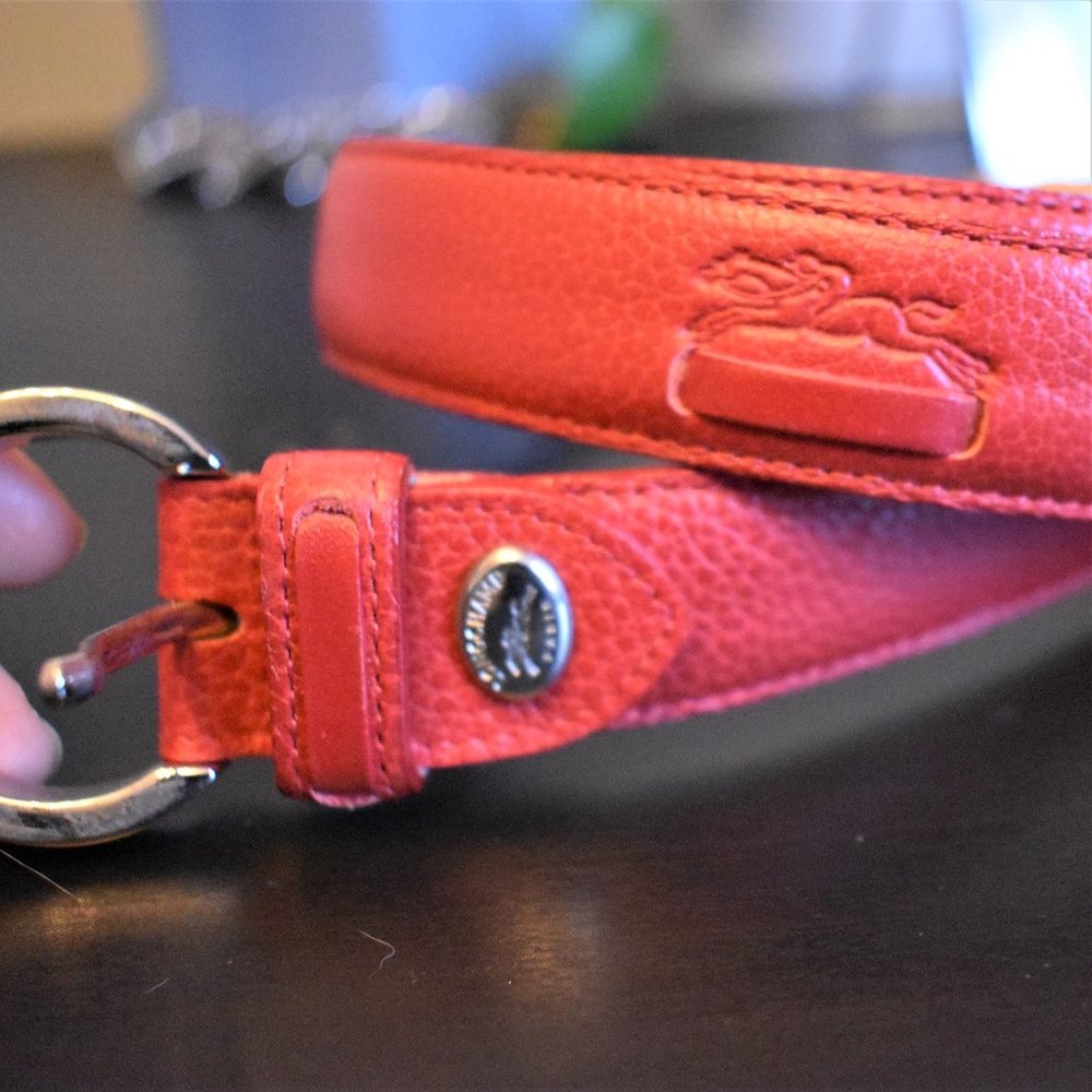 Longchamp Red Leather Belt